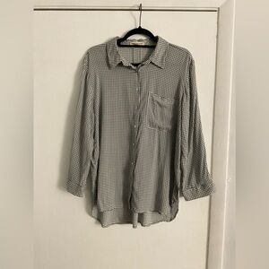 Grand & Greene Button Down Blouse, Size: L, Black & White